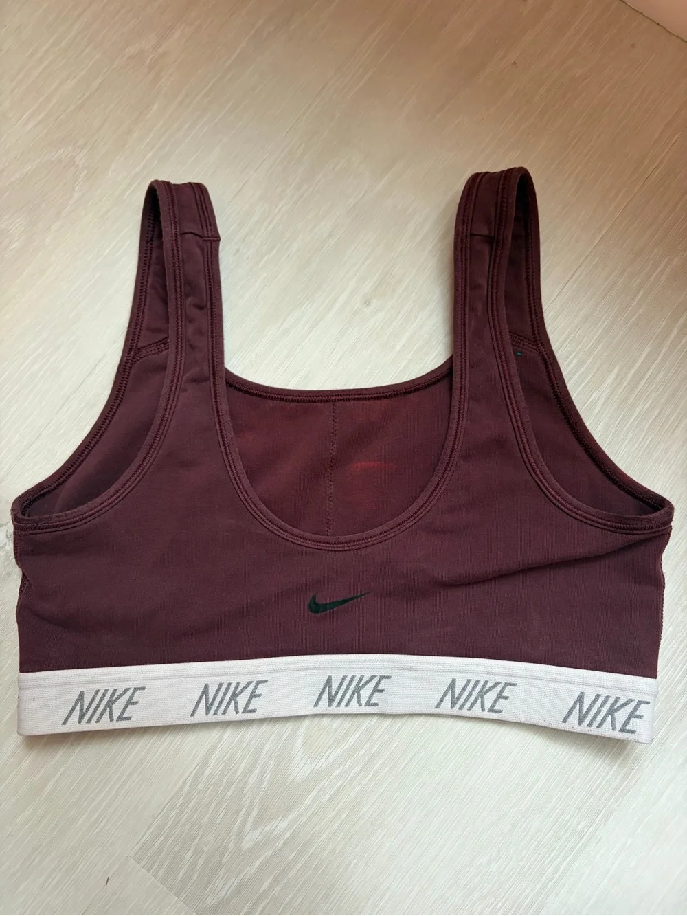 Nike Women's Maroon Sports Bra with Logo Band